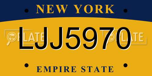 LJJ5970 New York License Plate