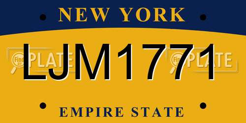 LJM1771 New York License Plate
