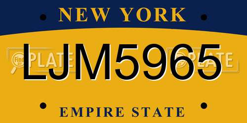 LJM5965 New York License Plate