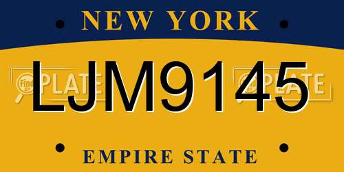 LJM9145 New York License Plate