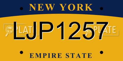 LJP1257 New York License Plate
