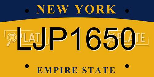LJP1650 New York License Plate