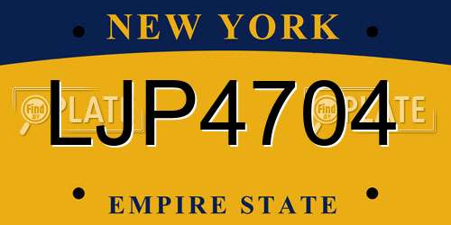 LJP4704 New York License Plate