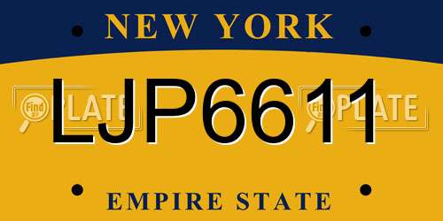 LJP6611 New York License Plate