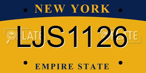 LJS1126 New York License Plate