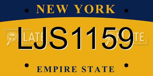 LJS1159 New York License Plate