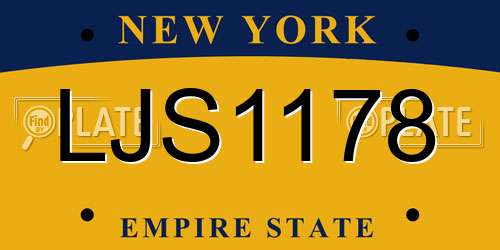 LJS1178 New York License Plate