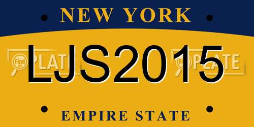 LJS2015 New York License Plate