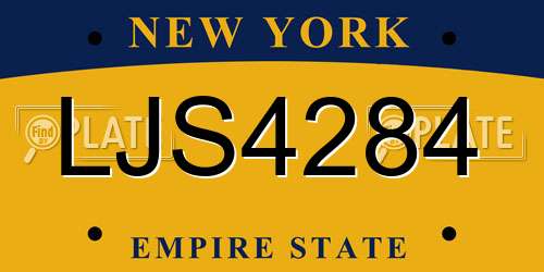 LJS4284 New York License Plate