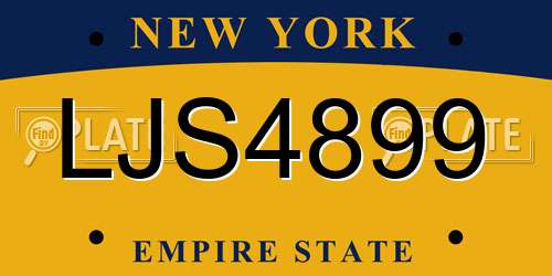 LJS4899 New York License Plate