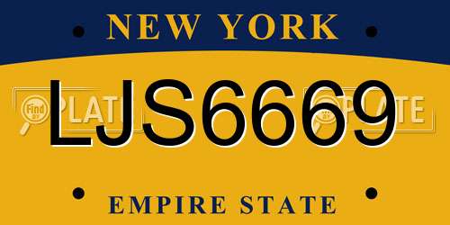 LJS6669 New York License Plate