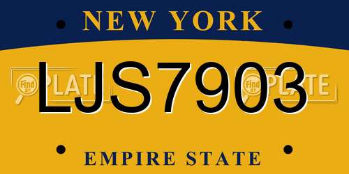LJS7903 New York License Plate