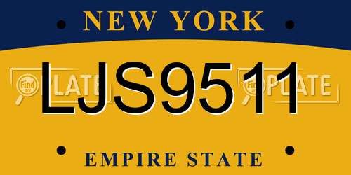 LJS9511 New York License Plate