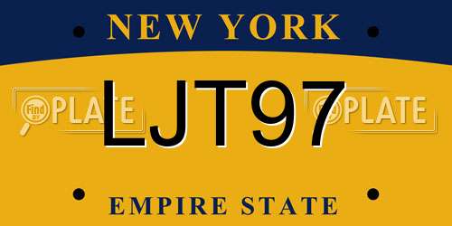 LJT97 New York License Plate
