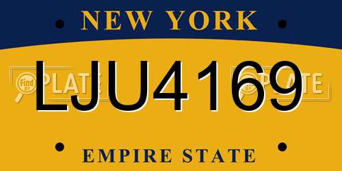 LJU4169 New York License Plate