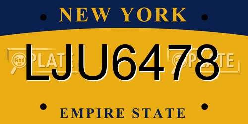 LJU6478 New York License Plate