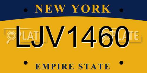 LJV1460 New York License Plate
