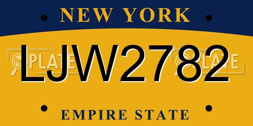 LJW2782 New York License Plate
