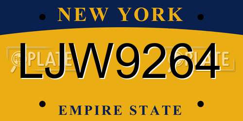 LJW9264 New York License Plate