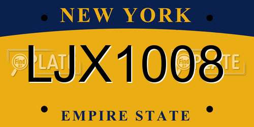 LJX1008 New York License Plate