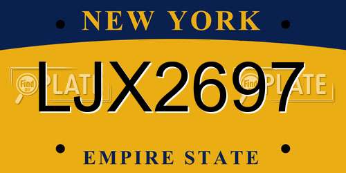 LJX2697 New York License Plate