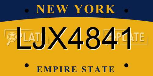LJX4841 New York License Plate