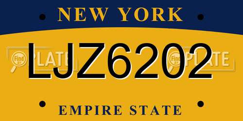 LJZ6202 New York License Plate