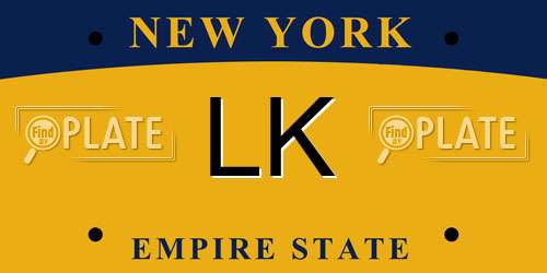 LK New York License Plate