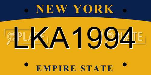 LKA1994 New York License Plate