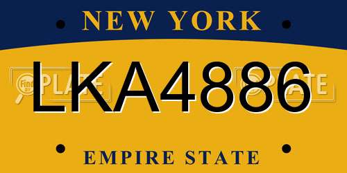 LKA4886 New York License Plate