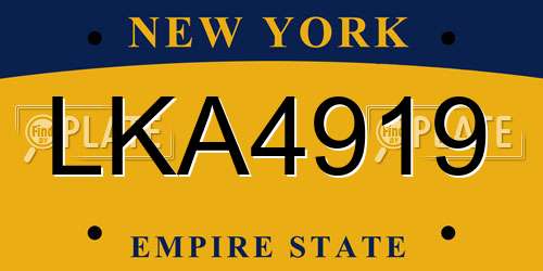 LKA4919 New York License Plate
