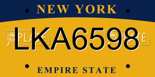 LKA6598 New York License Plate