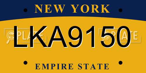 LKA9150 New York License Plate
