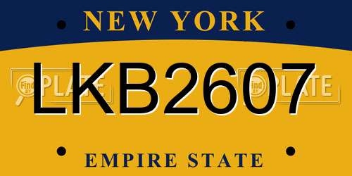LKB2607 New York License Plate