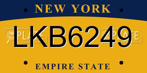 LKB6249 New York License Plate