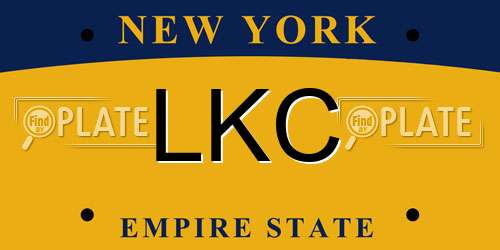 LKC New York License Plate