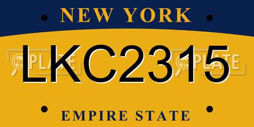 LKC2315 New York License Plate