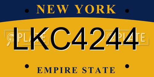 LKC4244 New York License Plate