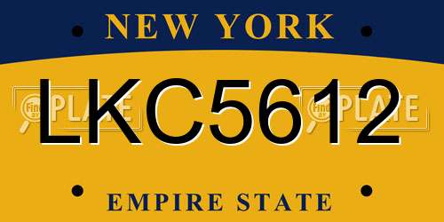 LKC5612 New York License Plate