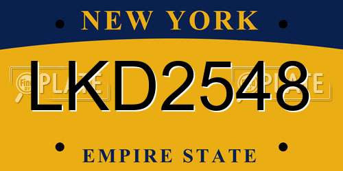 LKD2548 New York License Plate
