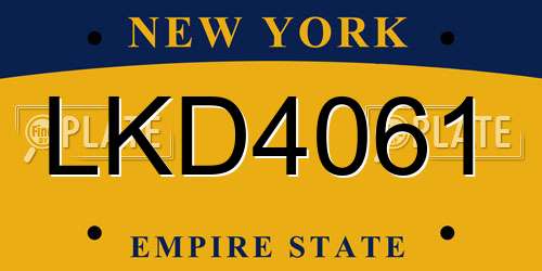 LKD4061 New York License Plate