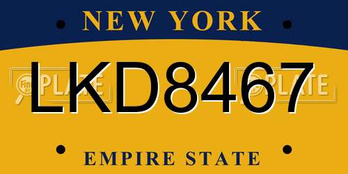 LKD8467 New York License Plate
