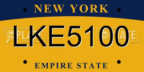 LKE5100 New York License Plate