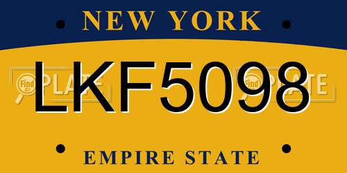 LKF5098 New York License Plate