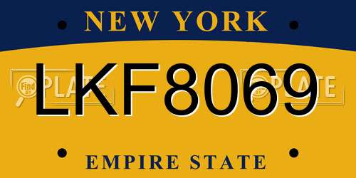 LKF8069 New York License Plate