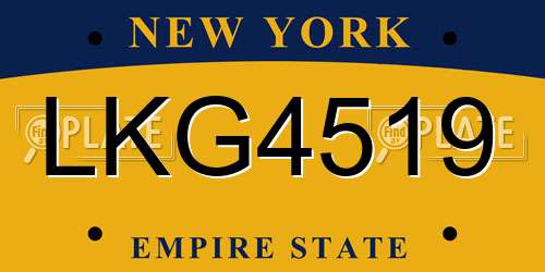 LKG4519 New York License Plate
