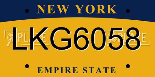 LKG6058 New York License Plate