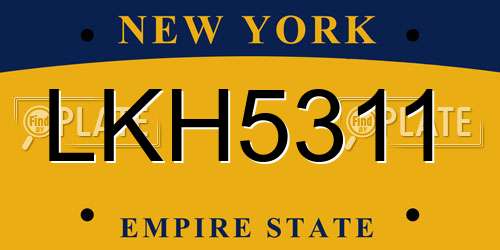 LKH5311 New York License Plate