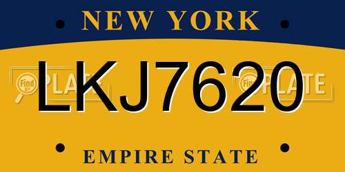 LKJ7620 New York License Plate