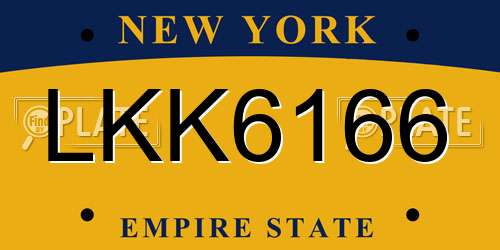 LKK6166 New York License Plate